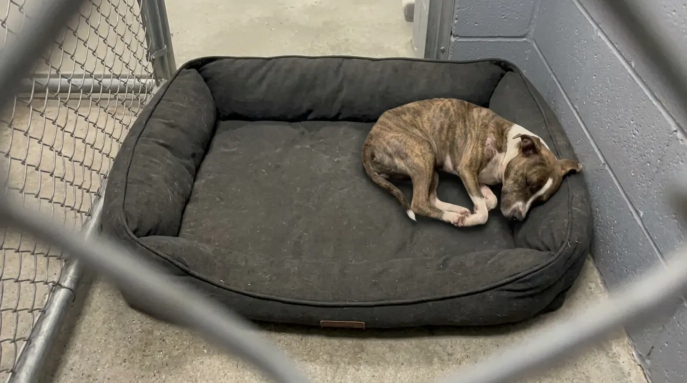 Every Night, This Mother Dog Still Curls Around an Empty Space Where Her Puppies Used to Sleep