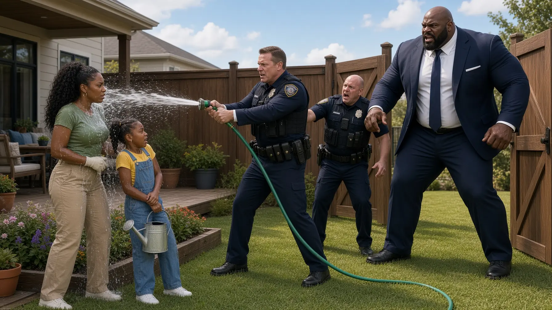 Police Stormed a Black Mother and Son’s Backyard and Turned Their Own Hose on Them — Then the Boy’s Father Pulled Into the Driveway