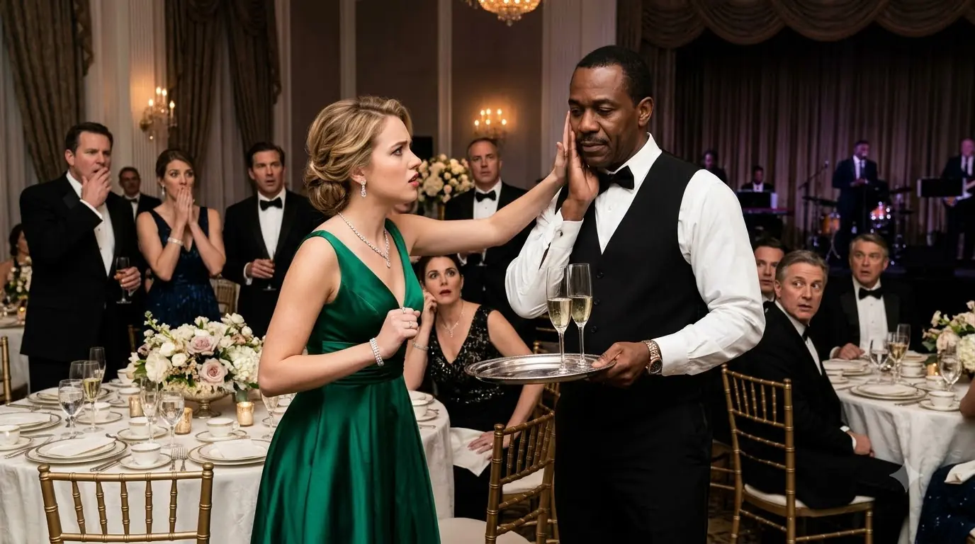 A Rich Heiress Slapped a Black Waiter at a Gala — Unaware He Was Her Father's Biggest Investor