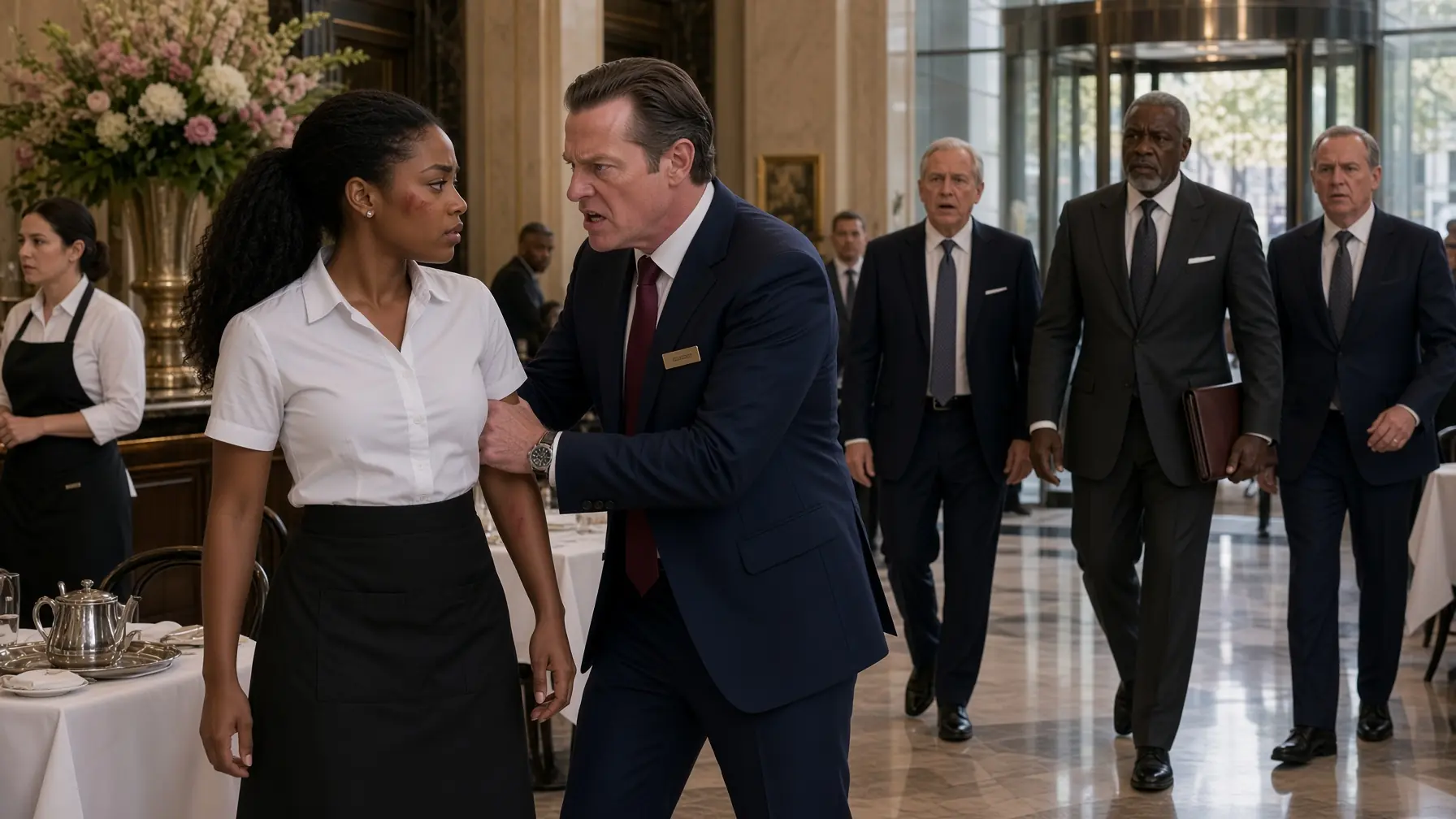 Hotel Manager Humiliated a Black Waitress in Front of the Guests — Then the Lobby Doors Opened