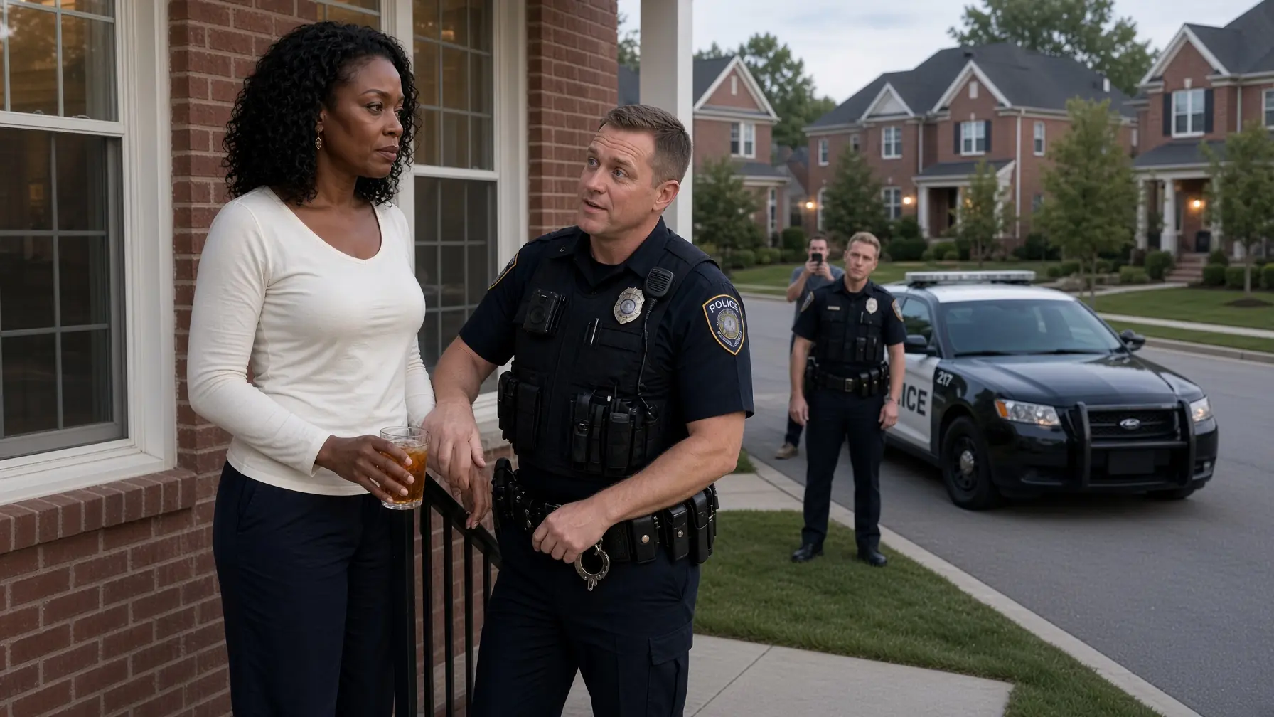 Police Reached for a Black Woman’s Wrist on Her Own Porch — Then a Government SUV Stopped at the Curb