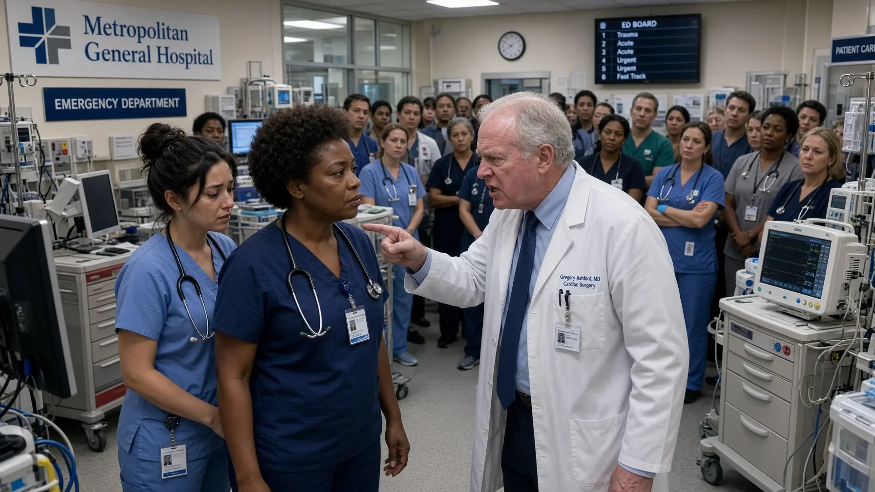 The Surgeon Humiliated a Black Nurse in Front of the Entire ER — Then She Told Him to Apologize