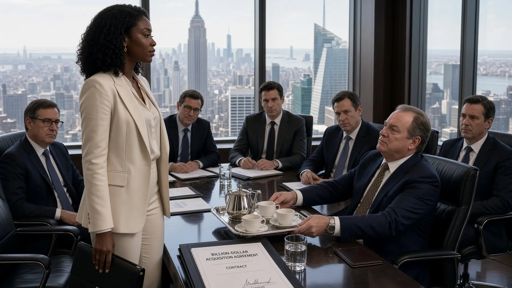 They Thought She Was the Assistant and Handed Her the Coffee Tray — Then the Billion-Dollar Deal Began to Collapse