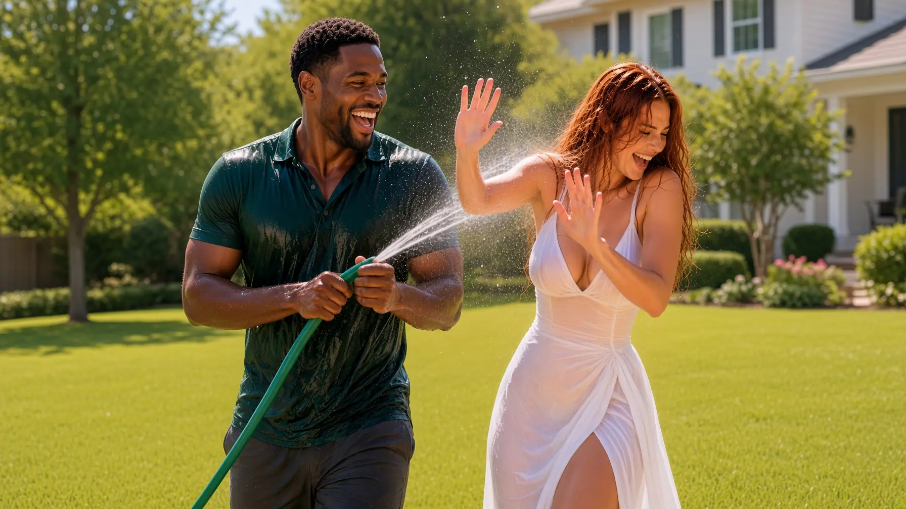 A Black Single Dad Accidentally Sprayed Water on His Neighbor—Her Flirty Reply Changed Everything