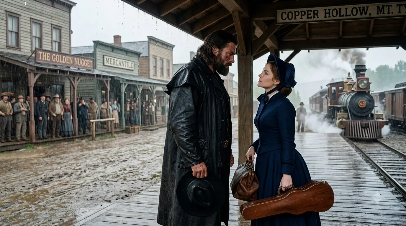 Seven Brides Fled the Giant Mountain Man — Then Bride Number Eight Stepped Closer in the Rain