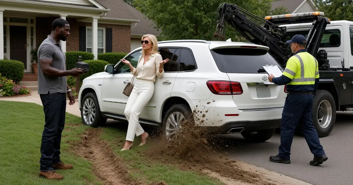 HOA Karen Parked on My Lawn and Turned It Into a Muddy Battlefield — Then She Learned the Survey Didn’t Say What She Thought