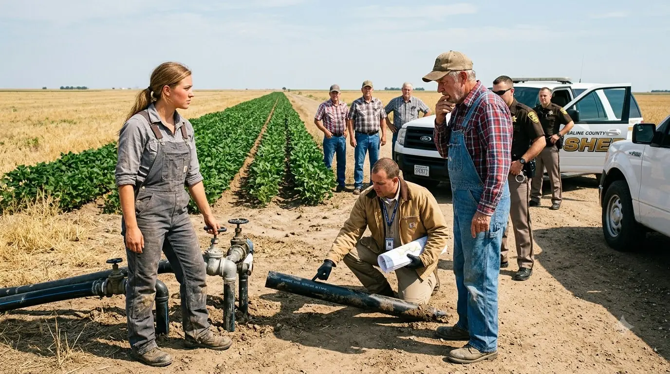 Veteran Farmers Called a Farm Girl a Water Thief — Then the Sheriff Followed the Hidden Pipe