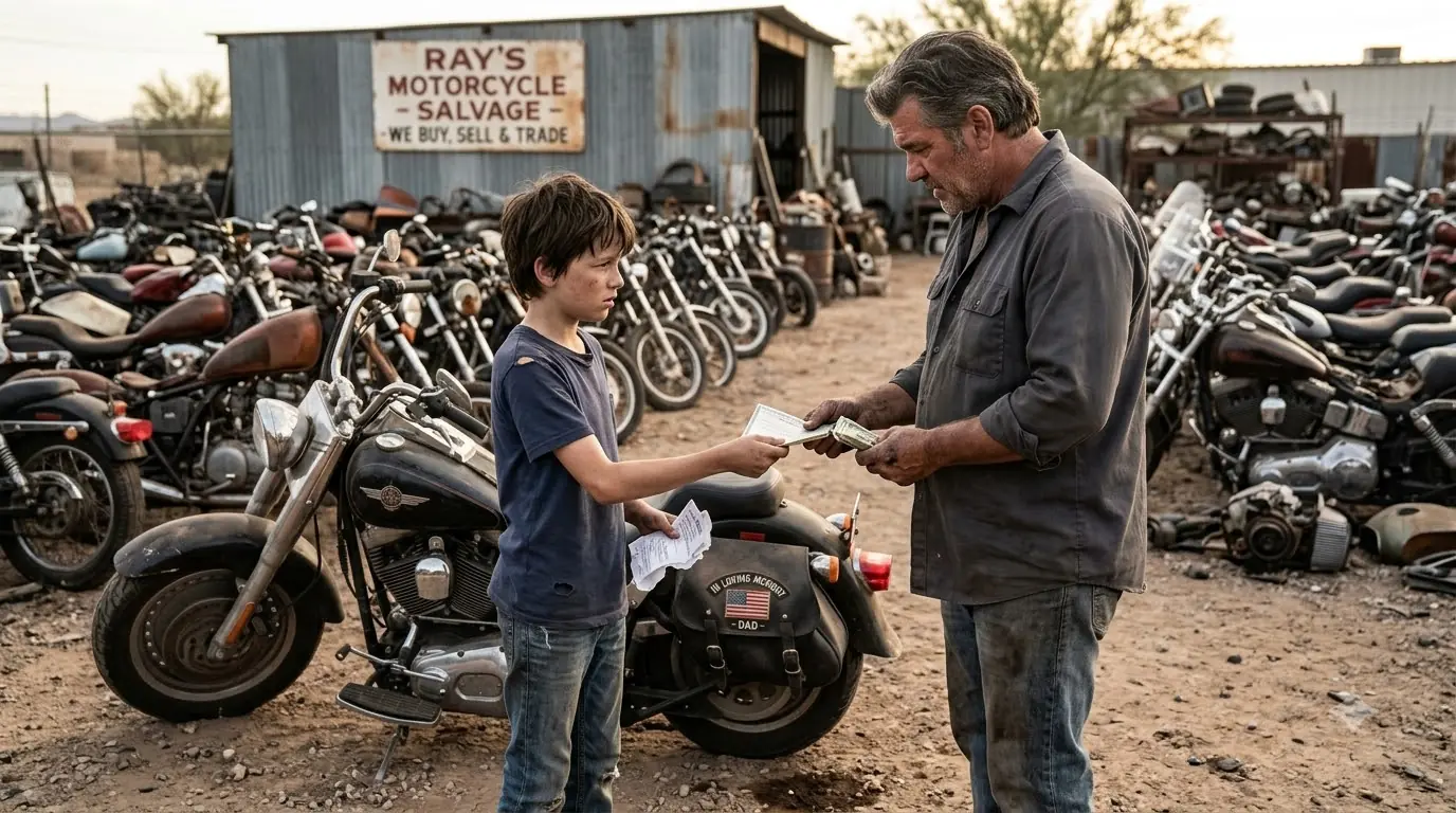 Little Boy Sold His Father’s Harley for His Mom’s Medicine — Then 200 Bikers Surrounded His Home