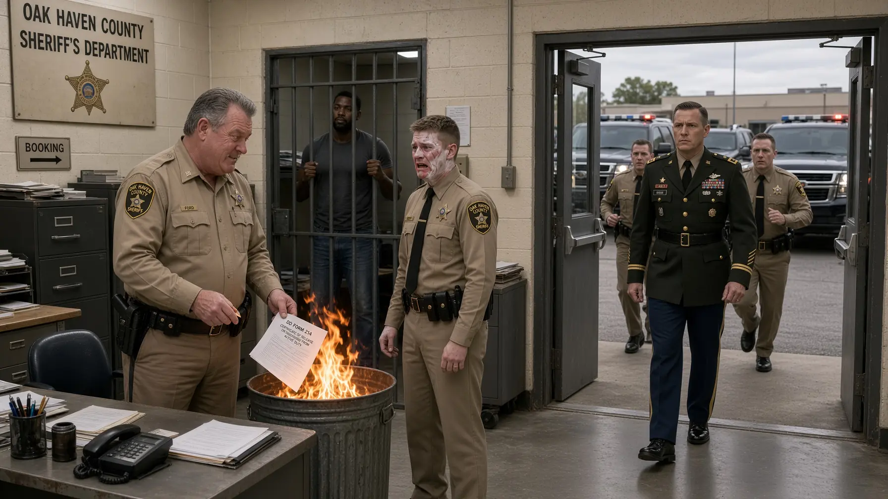 Sheriff Burned a Black Veteran’s Discharge Papers in a Trash Can — Then Four Black Government SUVs Rolled Into His Station
