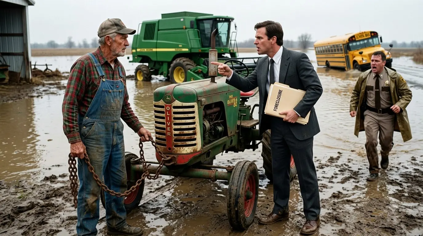 The Bank Came to Take His Farm and Mocked His 1949 Tractor — Then the Flood Made That Old Machine the Only Hope