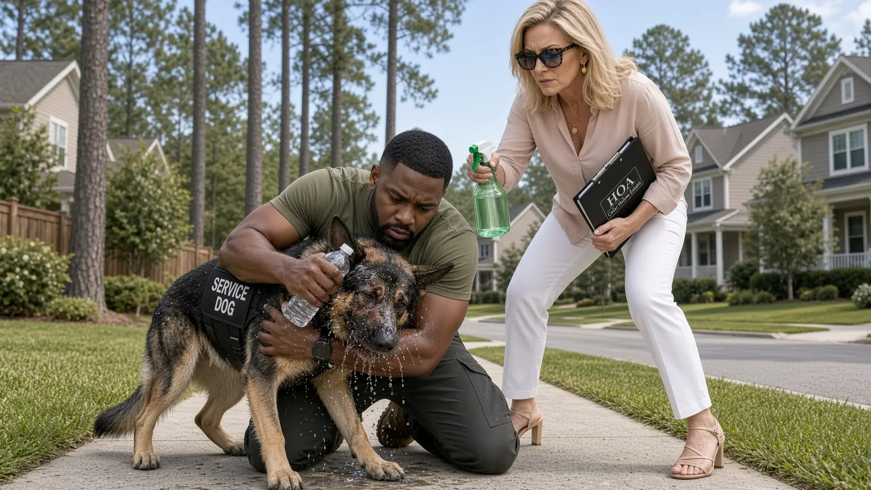 HOA Karen Sprayed My Service Dog in the Face — Then Her Own “Animal Policy” Became the Evidence Against Her