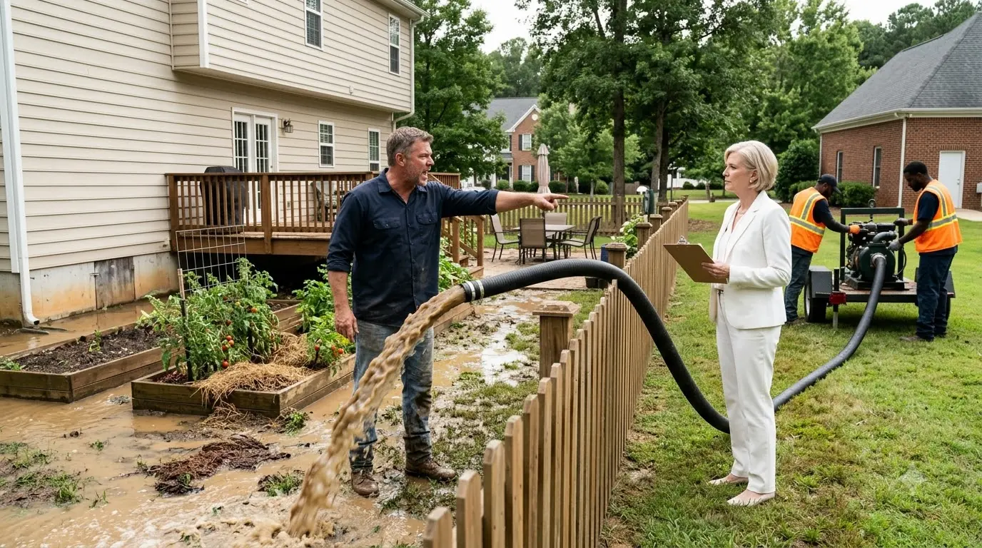 HOA Kept Dumping Floodwater Into My Yard — So I Legally Redirected It to Their Clubhouse