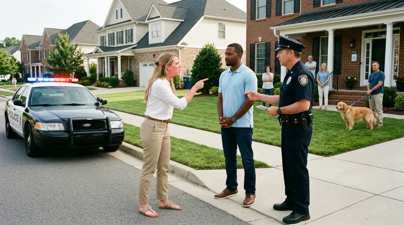 SHE TOLD POLICE THE BLACK MAN “GRABBED HER” IN THE HOA NEIGHBORHOOD—THEN AN OLD NEIGHBOR WALKED OVER HOLDING HIS PHONE