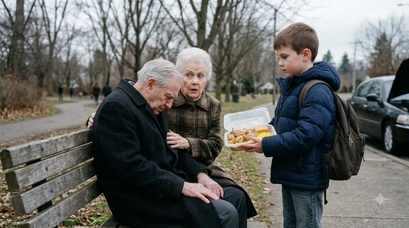 Poor Boy Shares His Only Meal With Hungry Old Couple — Next Morning, a Knock Stops His Mom Cold