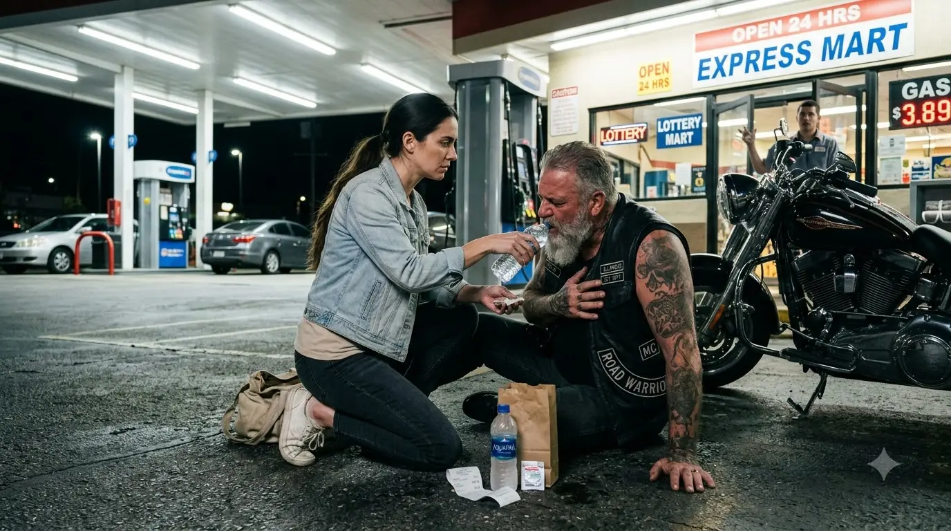 A Girl Spent Her Last $8 Helping Hell’s Angel — Next Day 100 Bikers Brought a Life-Changing Gift