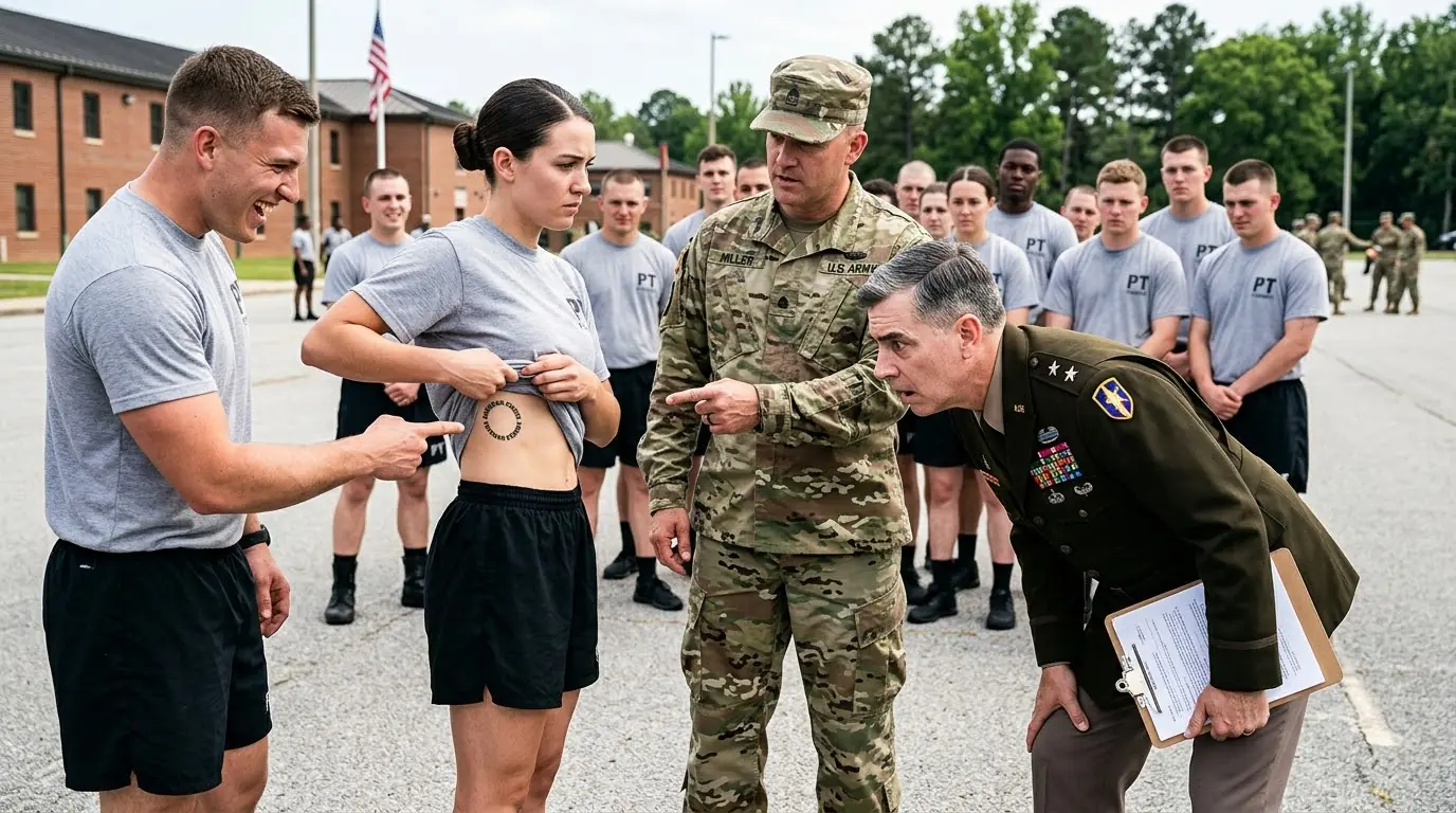 They Turned Her Tiny Hidden Tattoo Into a Public Spectacle — Then One Name Made the Colonel Go Pale