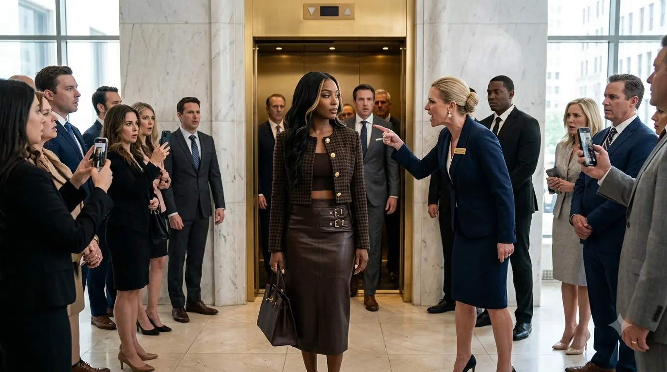 She Ordered a Woman Out of the Luxury Hotel — Then the Elevator Opened and the Owner Stepped Forward