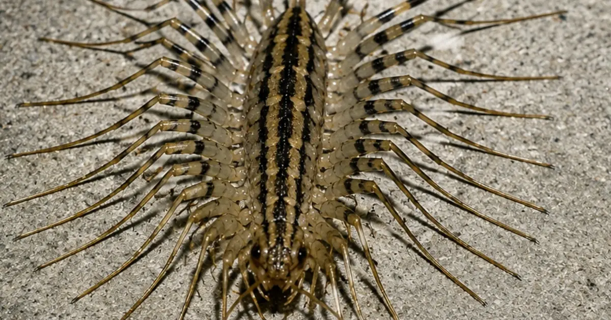 Just saw this terrifying creature with way too many legs darting across my basement floor. It looks prehistoric and has huge antennae. Is this thing dangerous?