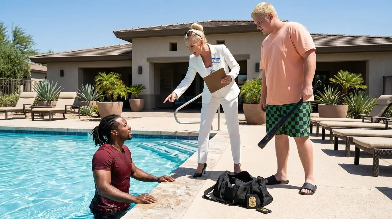 HOA President Sent Her Son With a Bat to Remove a Homeowner — Then His FBI Badge Hit the Pool Deck