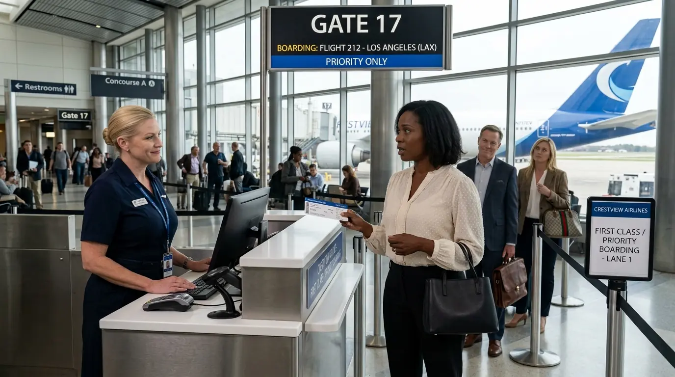 THE GATE AGENT TORE UP A BLACK WOMAN’S FIRST-CLASS PASS AND SAID, “DRESS LIKE YOU BELONG”—THEN SHE MADE ONE CALL