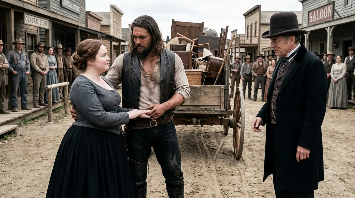 They Laughed at the Plus-Size Widow Losing Her Farm — Then the Mountain Man Stepped Forward and Said, “She’s Leaving With Me”