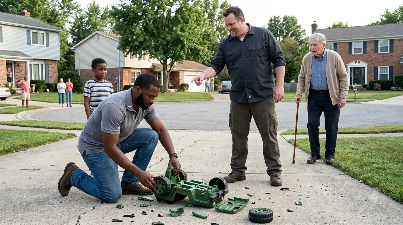 They Called Him Nobody While His Son’s Toy Lay Broken — Then an Old Neighbor Recognized the Silver Pin