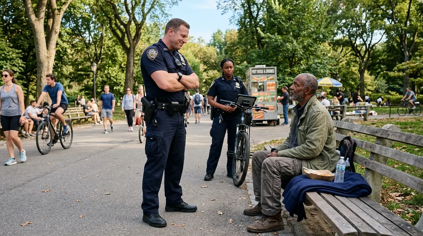 THE OLD MAN ON THE PARK BENCH READ ONE NUMBER ALOUD—THEN THE OFFICER’S SMILE DISAPPEARED