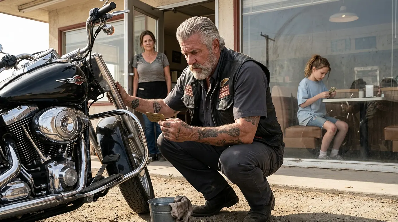 A Hungry Little Girl Cleaned a Hells Angel’s Harley for $1 — Then He Saw the Name on the Tag She Dropped