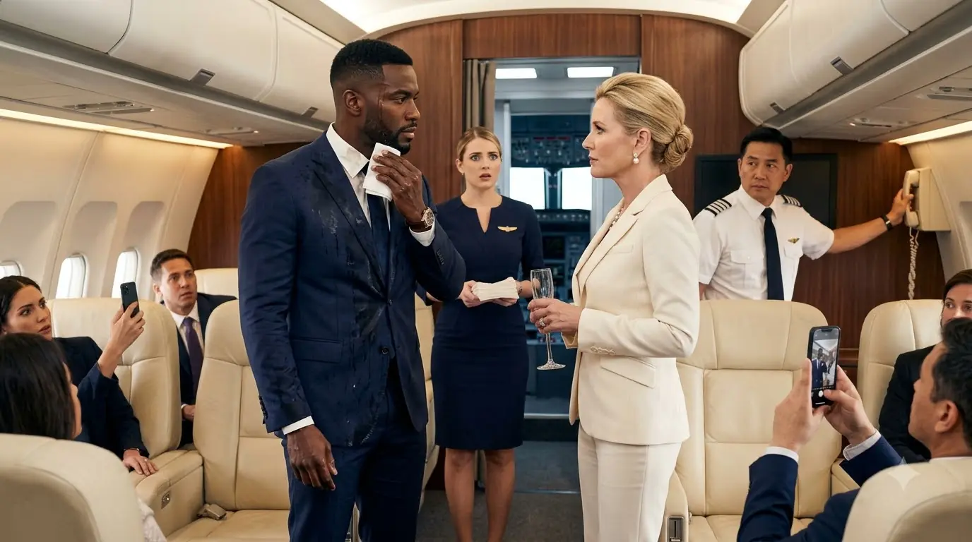 She Threw Champagne in a Passenger’s Face — Then the Captain Revealed Who Owned the Airline