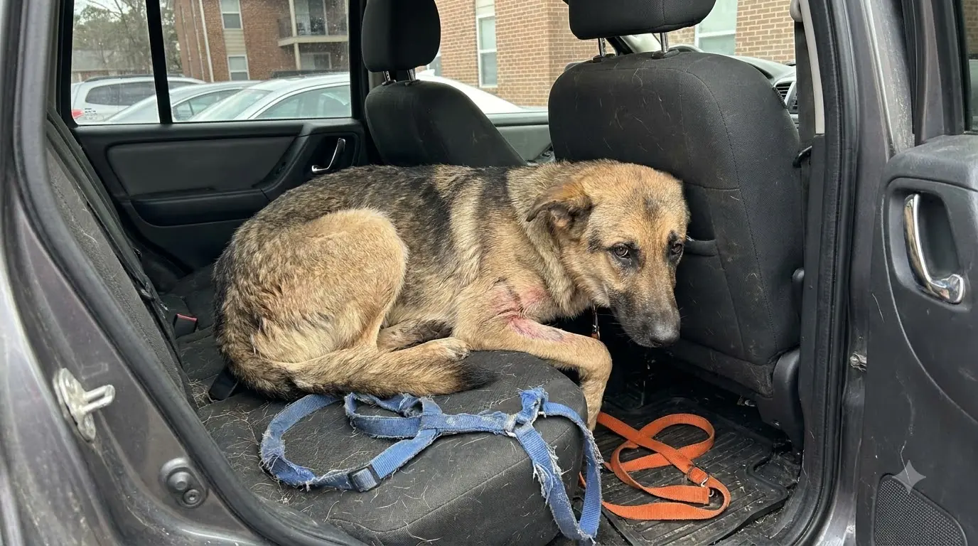 Rescuers Took Off His Harness and Found the Fur Missing in the Exact Shape of the Straps