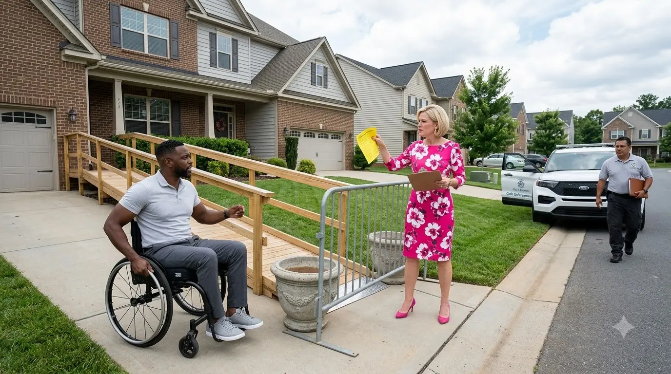 She Blocked a Disabled Man’s Ramp — Then the City Inspector Asked Who Authorized Her Barrier