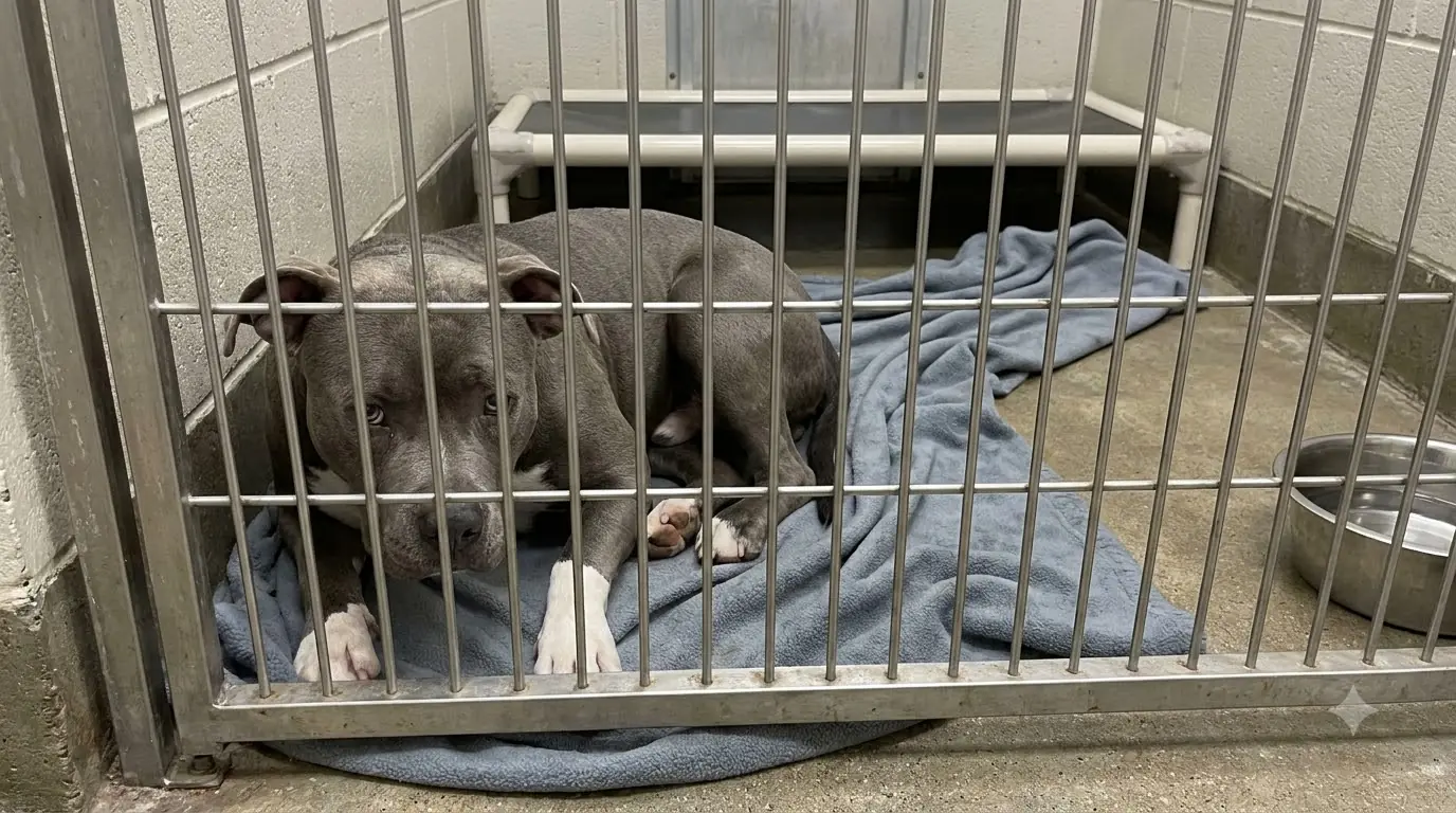 He Has Five Hours Left, and Every Time Footsteps Come, He Drags His Blanket to the Kennel Door