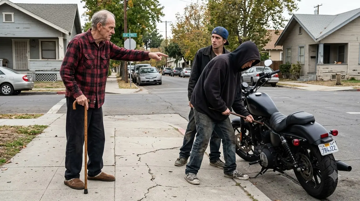 72-Year-Old Man Stops Two Thieves From Stealing a Biker’s Harley — The Next Morning, His Street Becomes a Fortress