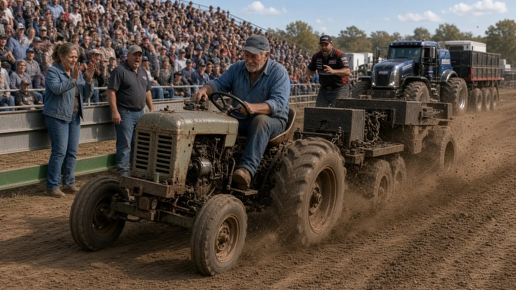 THEY LAUGHED WHEN HIS HOMEMADE TRACTOR DIED IN 30 SECONDS—MONTHS LATER, THE COUNTY PULL WENT SILENT