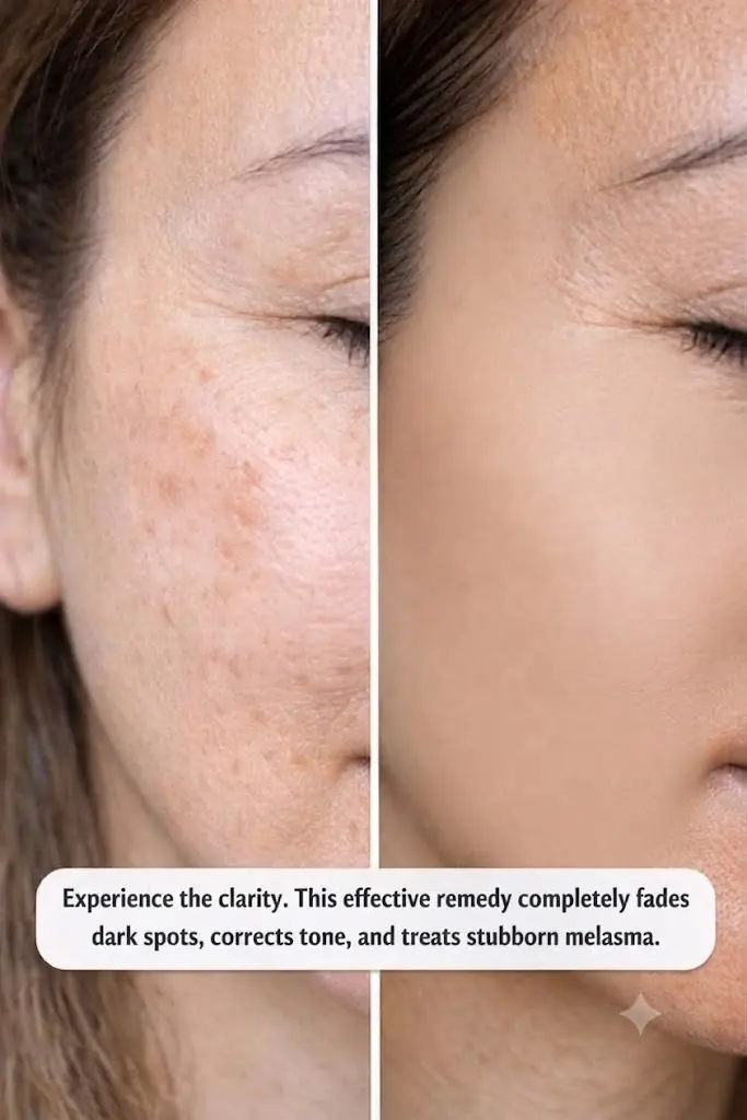 ub this 1 mixture on your cheeks and get rid of dark patches, uneven skin tone, and melasma