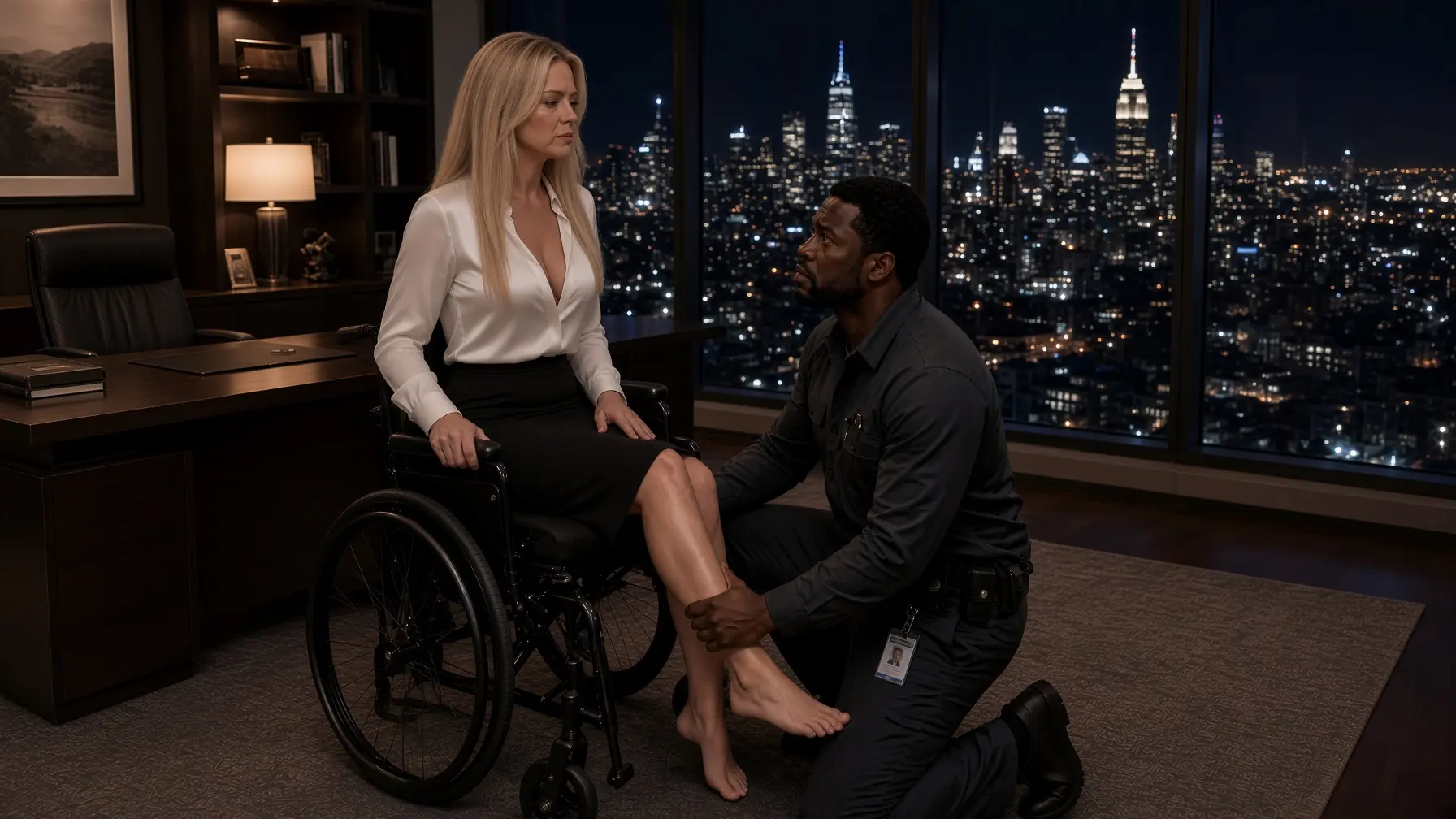 A Black Single Dad Janitor Told a Female CEO, I'll Help You Walk Again — She Never Believe