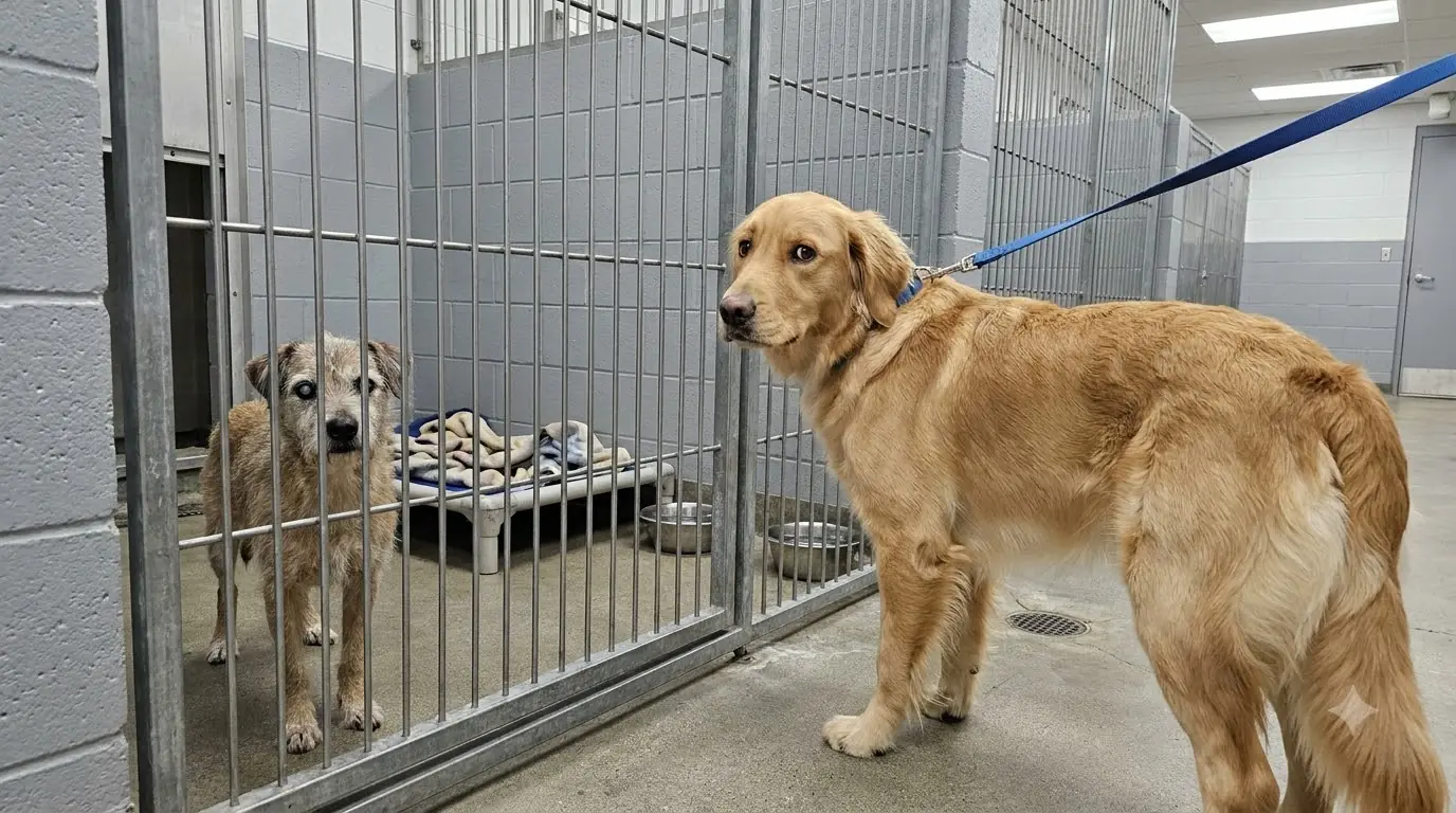 Everyone Comes to Meet the Young Golden Retriever — Then She Reaches the Hallway and Tries to Go Back for the Old Dog Nobody Asked to See