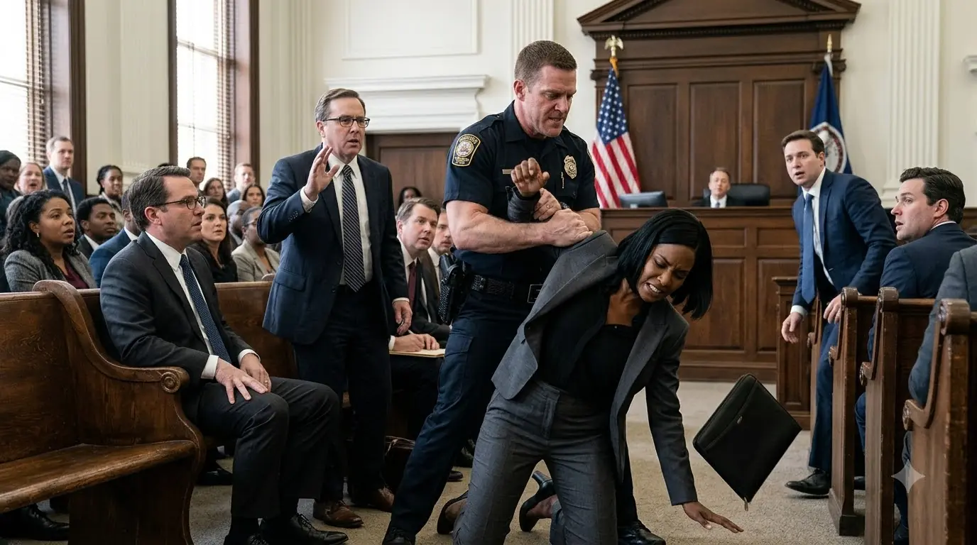 The Officer Forced a Woman to Her Knees in Court — Then She Made One Call and Said, “Code Gray”