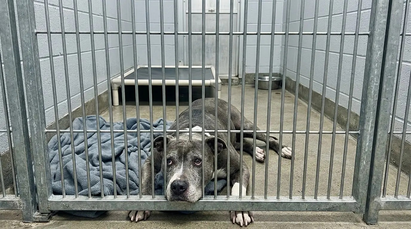 Every Time Someone Walks Down the Shelter Hall, She Drags Her Blanket to the Kennel Door and Waits There