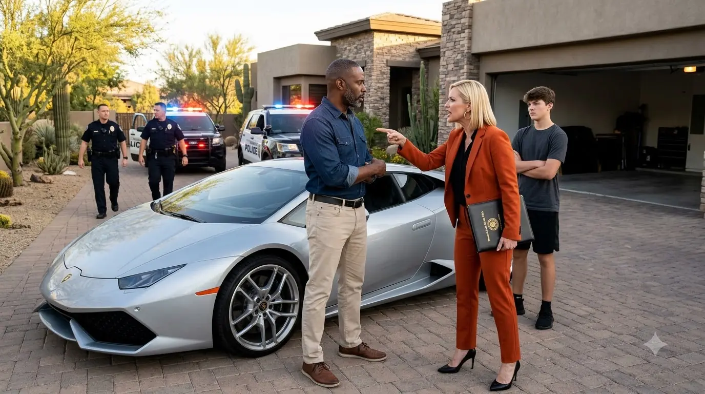 The HOA President Called Police When Her Son Demanded His Lamborghini — Then the Officers Addressed the Homeowner as “Chief”