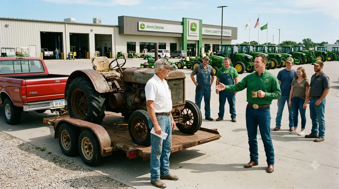 The JD Dealer Laughed at His Rusted Tractor — Then He Opened the Engine