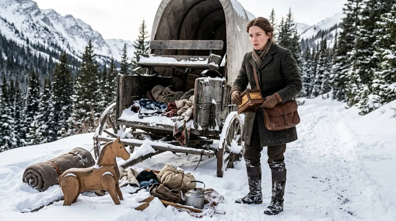 She Found an Abandoned Wagon Buried in Snow — Then a Voice From the Ridge Called Her Name