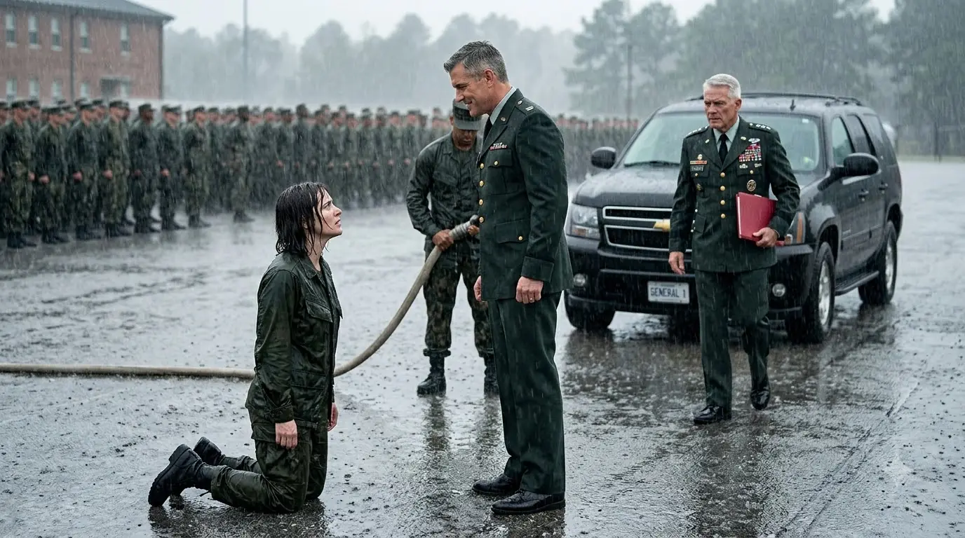 They Made Her Kneel in the Rain — Then the Commissioner Revealed the Name on Her Sealed File