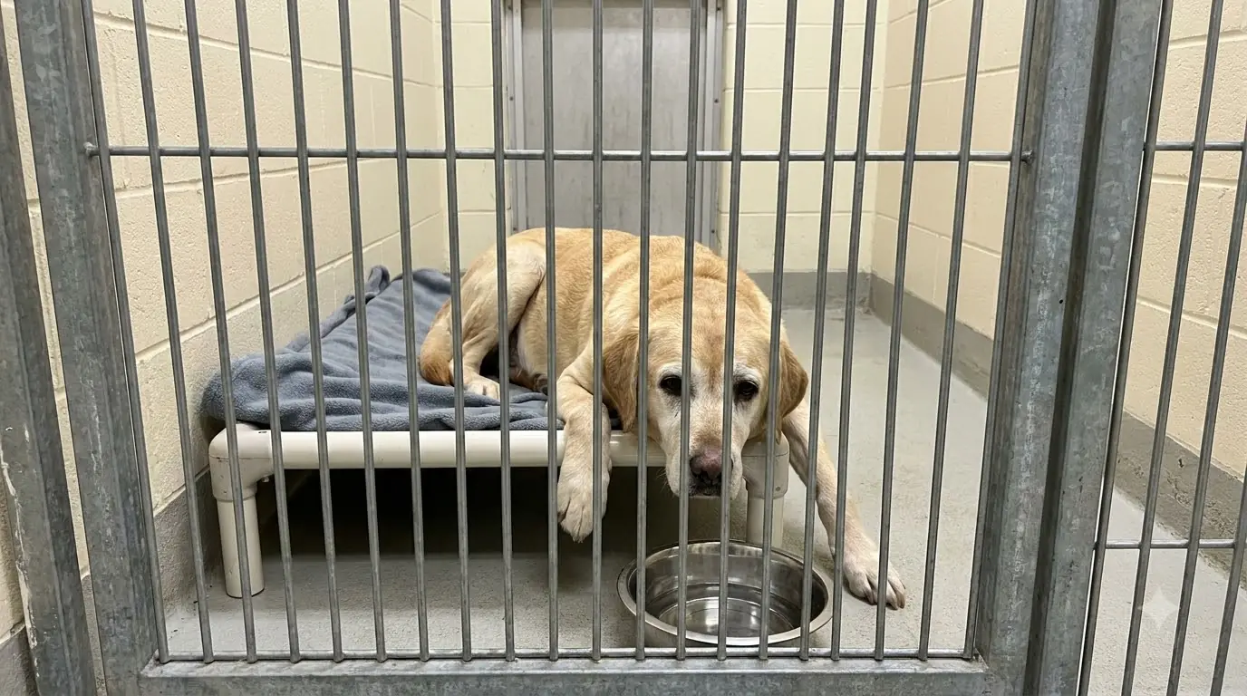 Every Day, This Arthritic Senior Lab Pushes Her Water Bowl Closer to the Bed So She Won’t Have to Stand to Drink