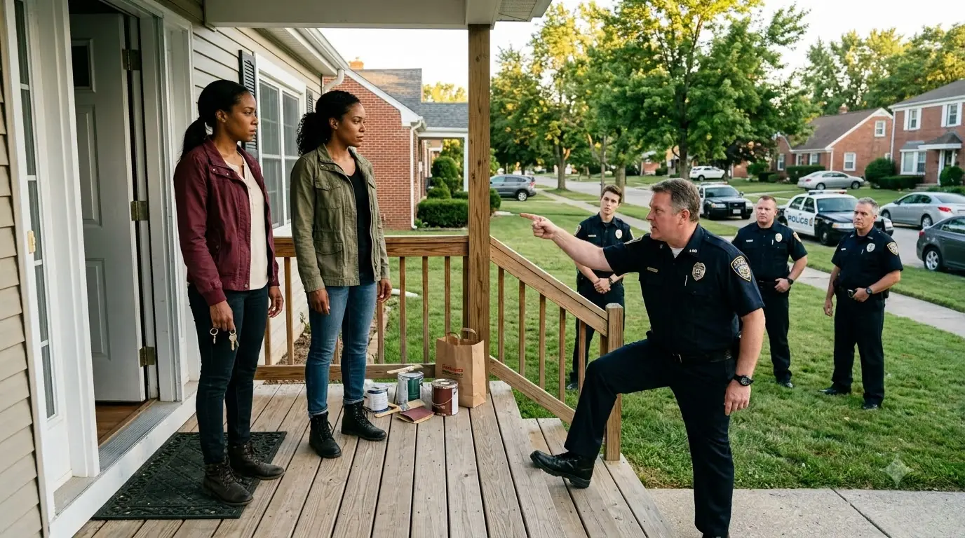4 Cops Surrounded A Twin Outside Their Own House — Then Both Pulled Badges In Sync