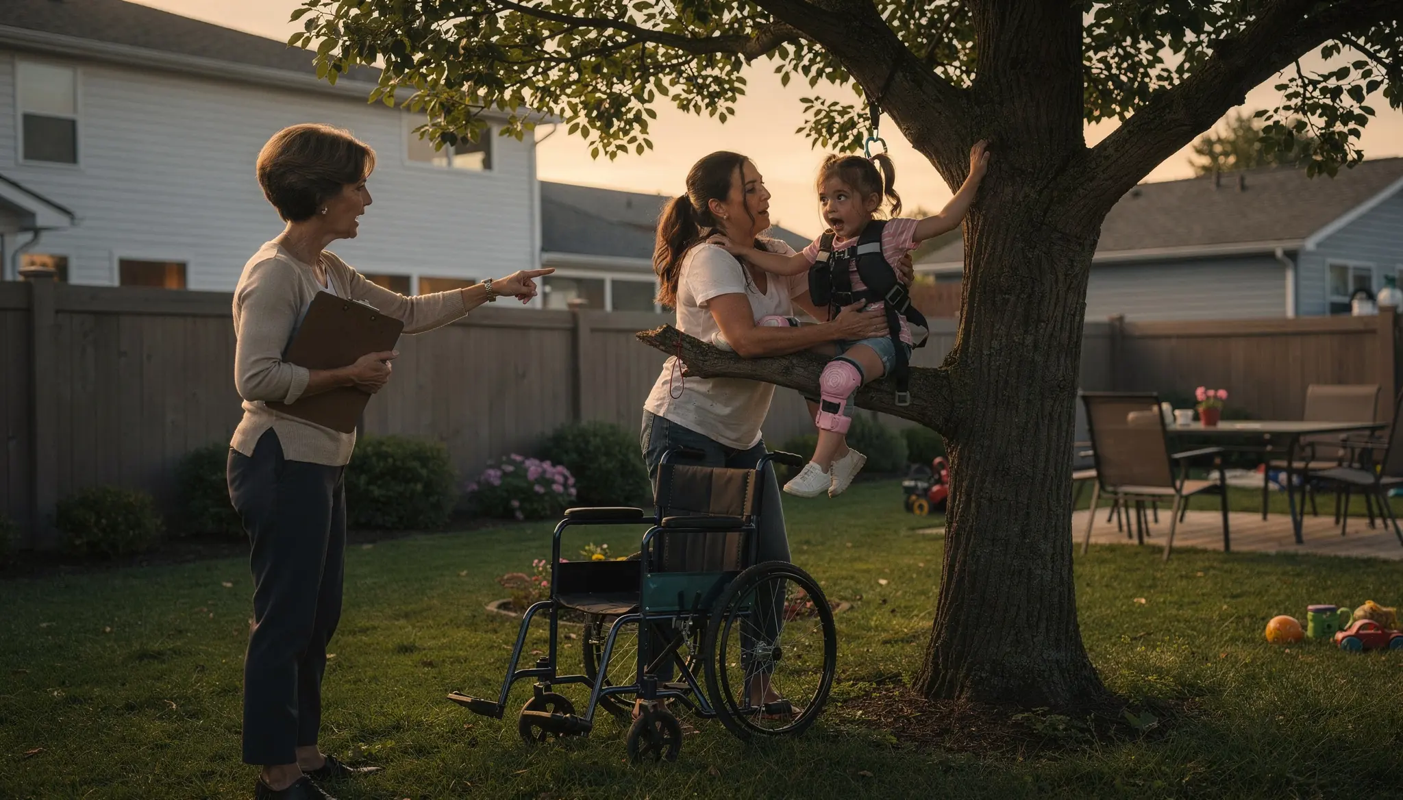 HOA Karen Hangs My Disabled Daughter From Tree in the Backyard — Unaware I'm Assistant Commissioner