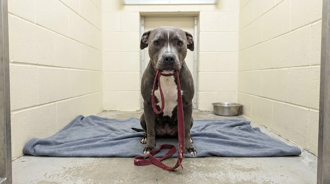 Every Time Daisy Comes Back From Exercise, She Carries Her Leash to the Kennel Door and Sits There With It