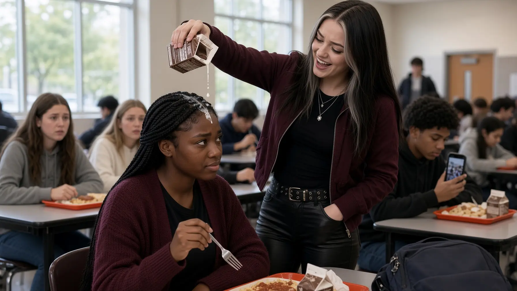 Madison Poured Milk on Nia in the Cafeteria — Then Realized Who Was Walking Up Behind Her