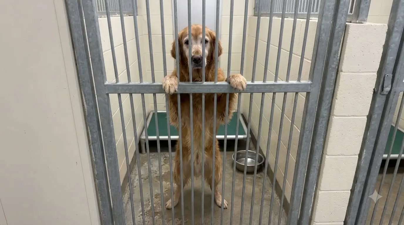 Charlie’s Back Legs Keep Giving Out, but He Still Forces Himself Up Every Time He Hears Footsteps Outside His Kennel