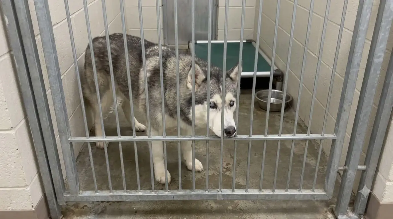 Duke Can’t See Who’s Standing Outside His Kennel, but He Still Feels His Way to the Door Every Time He Hears Someone